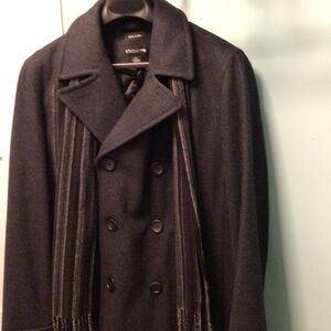NWT Men’s Claiborne Wool Blend coat; Medium; Black